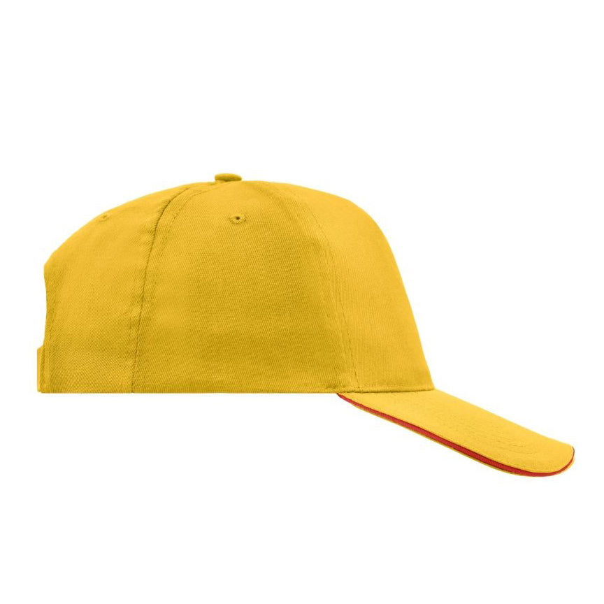 Myrtle Beach - 5 Panel Promo Sandwich Cap - Adjustable - Gold/Red