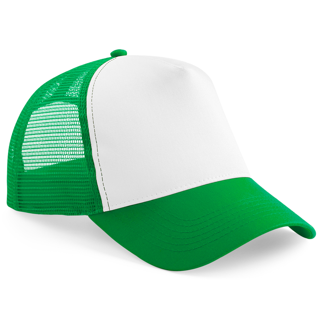 Beechfield - Trucker 5 Panel - Trucker/Snapback - Pure Green/White