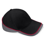 Beechfield - Teamwear Competetion Cap - Adjustable - Black/Graphite Grey/Classic Red