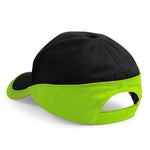 Beechfield - Teamwear Competetion Cap - Adjustable - Black/Lime Green