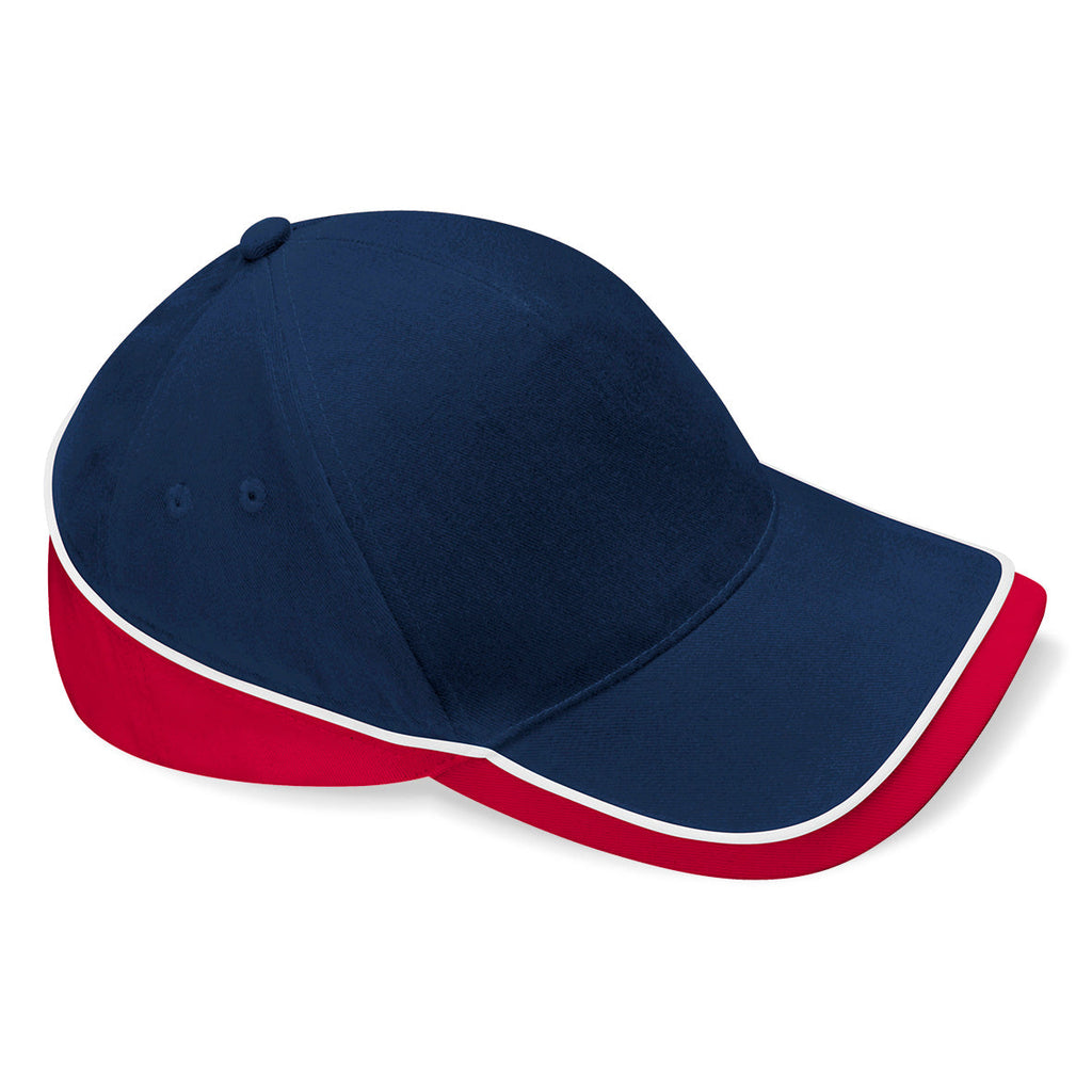 Beechfield - Teamwear Competetion Cap - Adjustable - French Navy/Classic Red/White