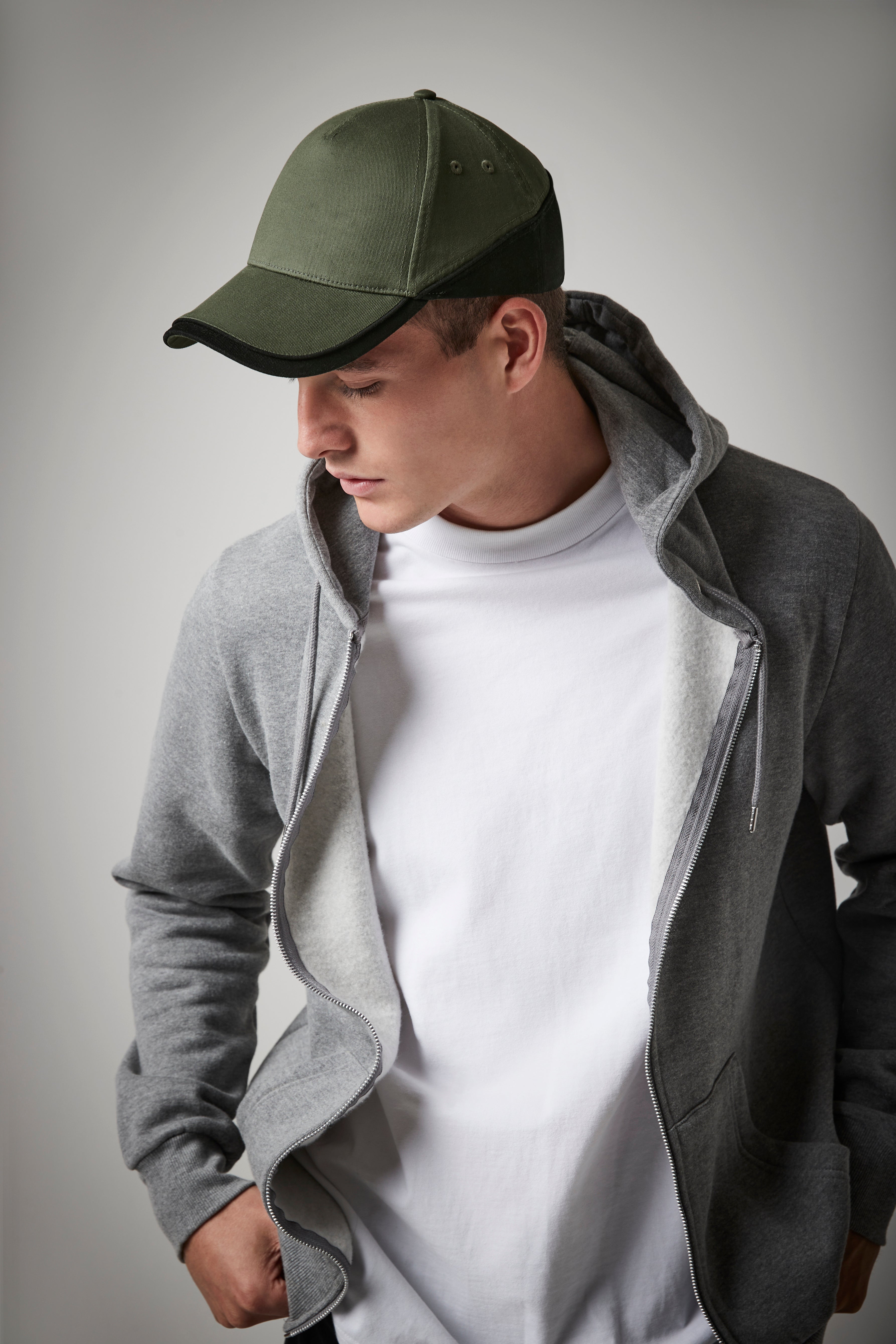 Beechfield - Teamwear Competetion Cap - Adjustable - Olive Green/Black