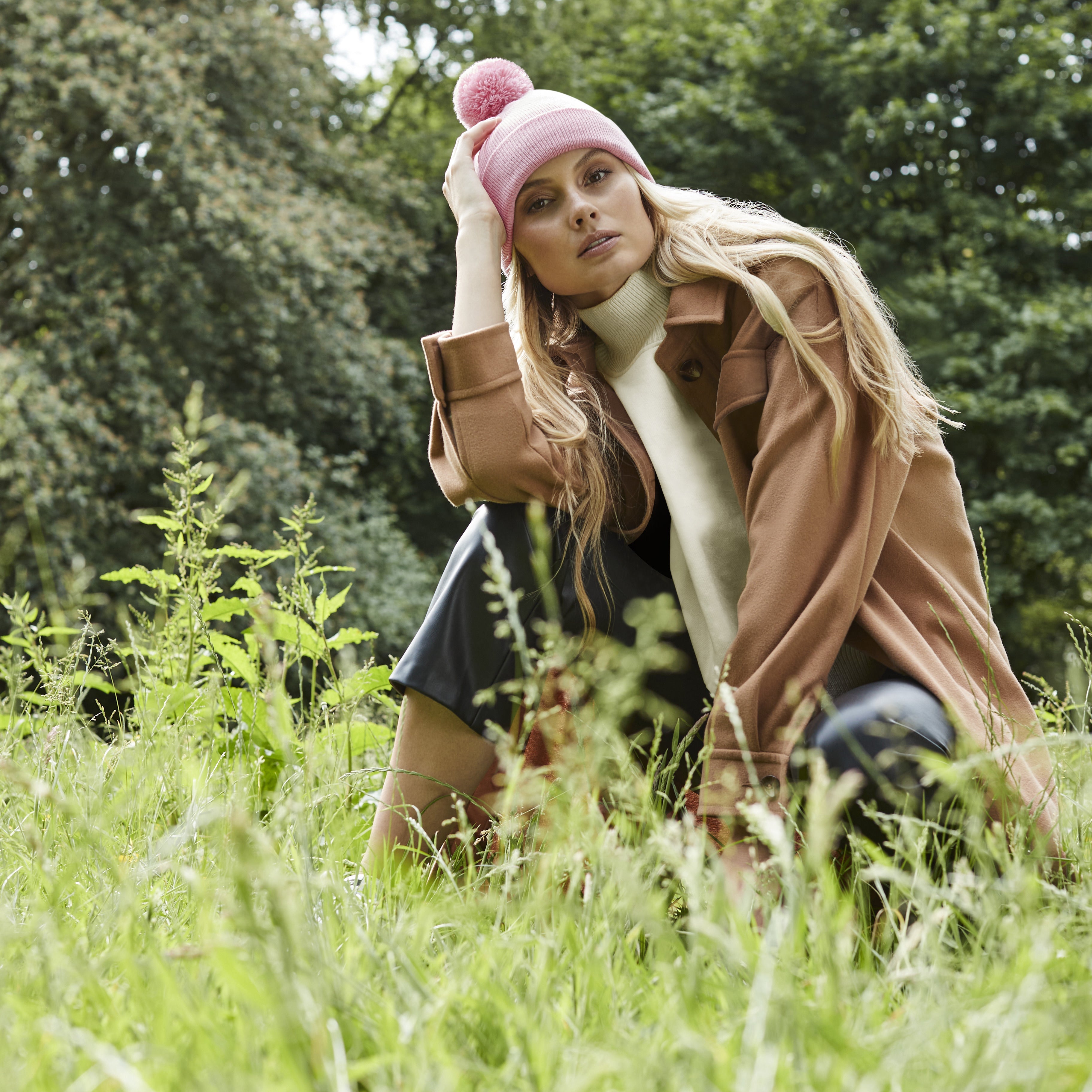 Beechfield - Original Pom Pom - Beanie - Dusky Pink