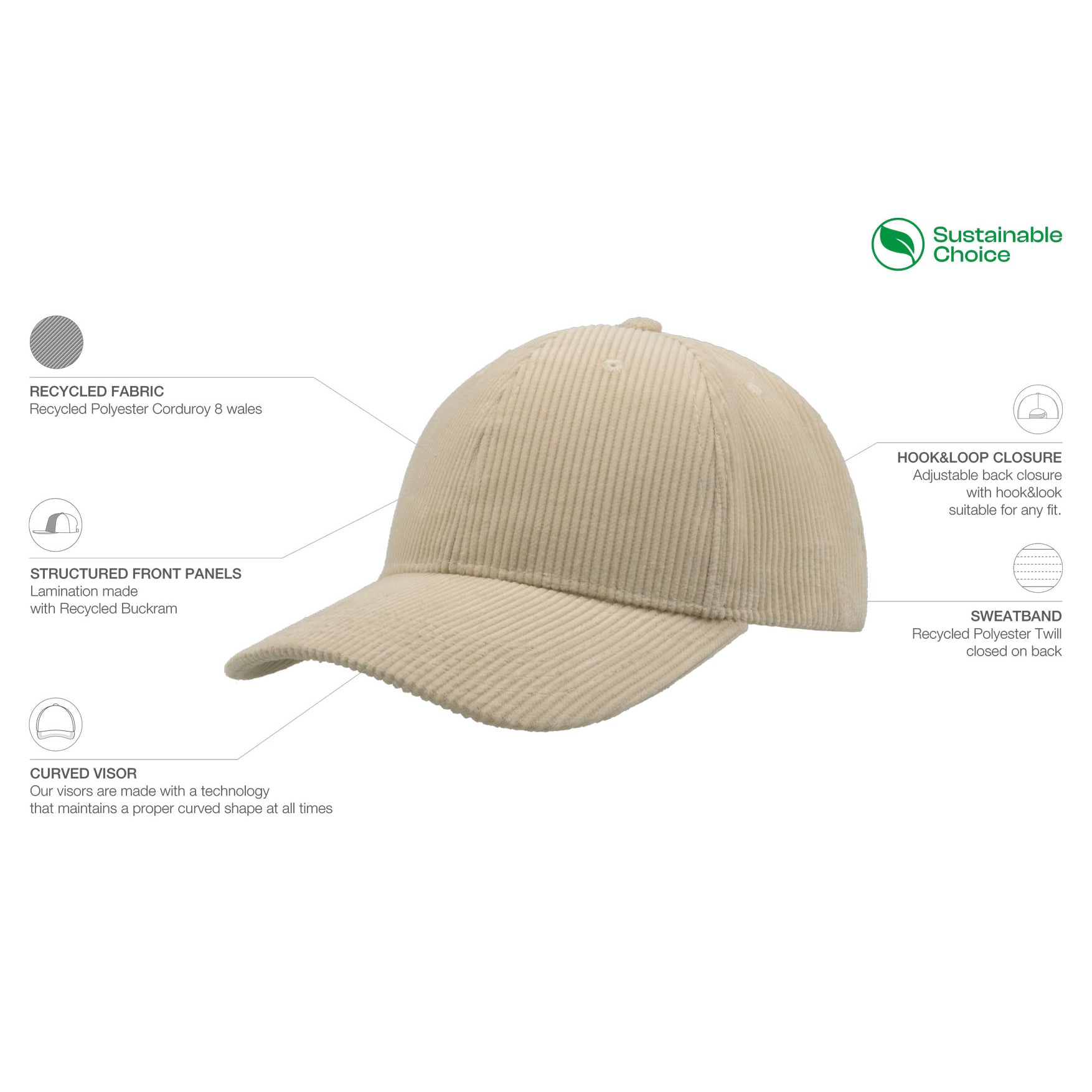 Atlantis - Cordy Cap Recycled - Adjustable - Stone