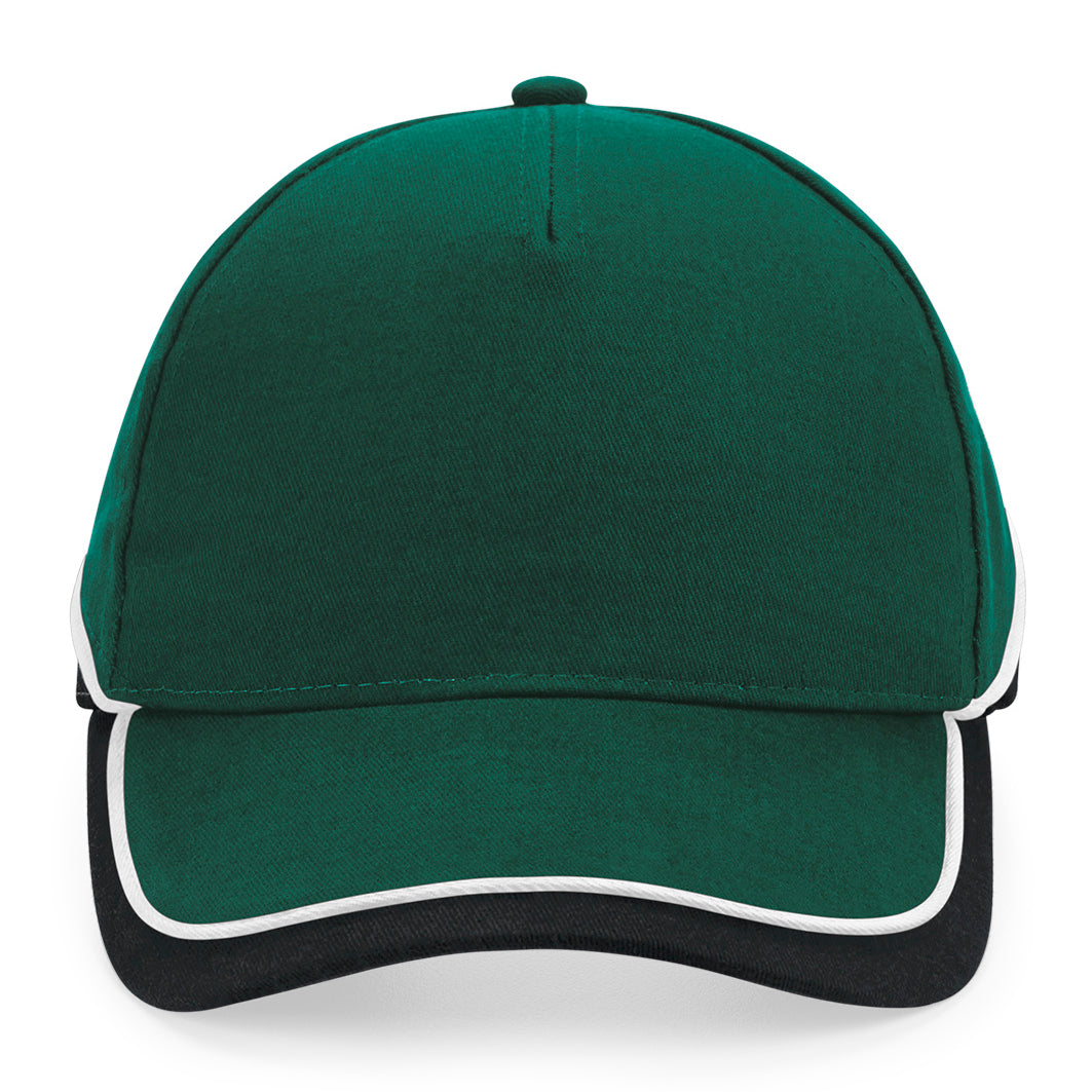 Beechfield - Teamwear Competetion Cap - Adjustable - Bottle Green/Black/White