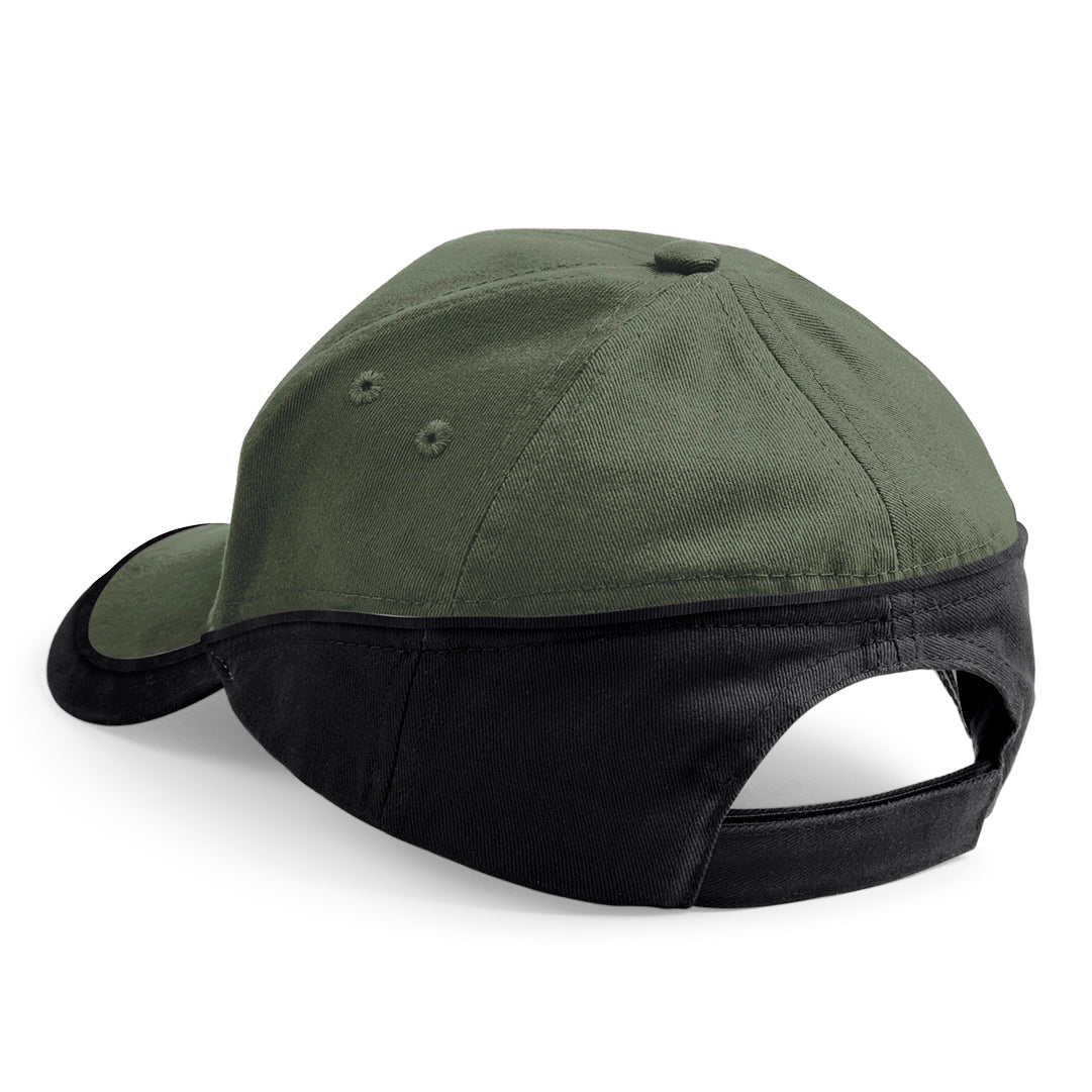 Beechfield - Teamwear Competetion Cap - Adjustable - Olive Green/Black