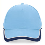 Beechfield - Teamwear Competetion Cap - Adjustable - Sky Blue/French Navy/White