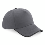 Beechfield - Authentic Piped Peak - Adjustable - Graphite Grey/Black