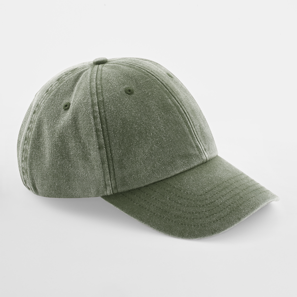 Beechfield - Low Profile Vintage Cap - Adjustable - Vintage Olive