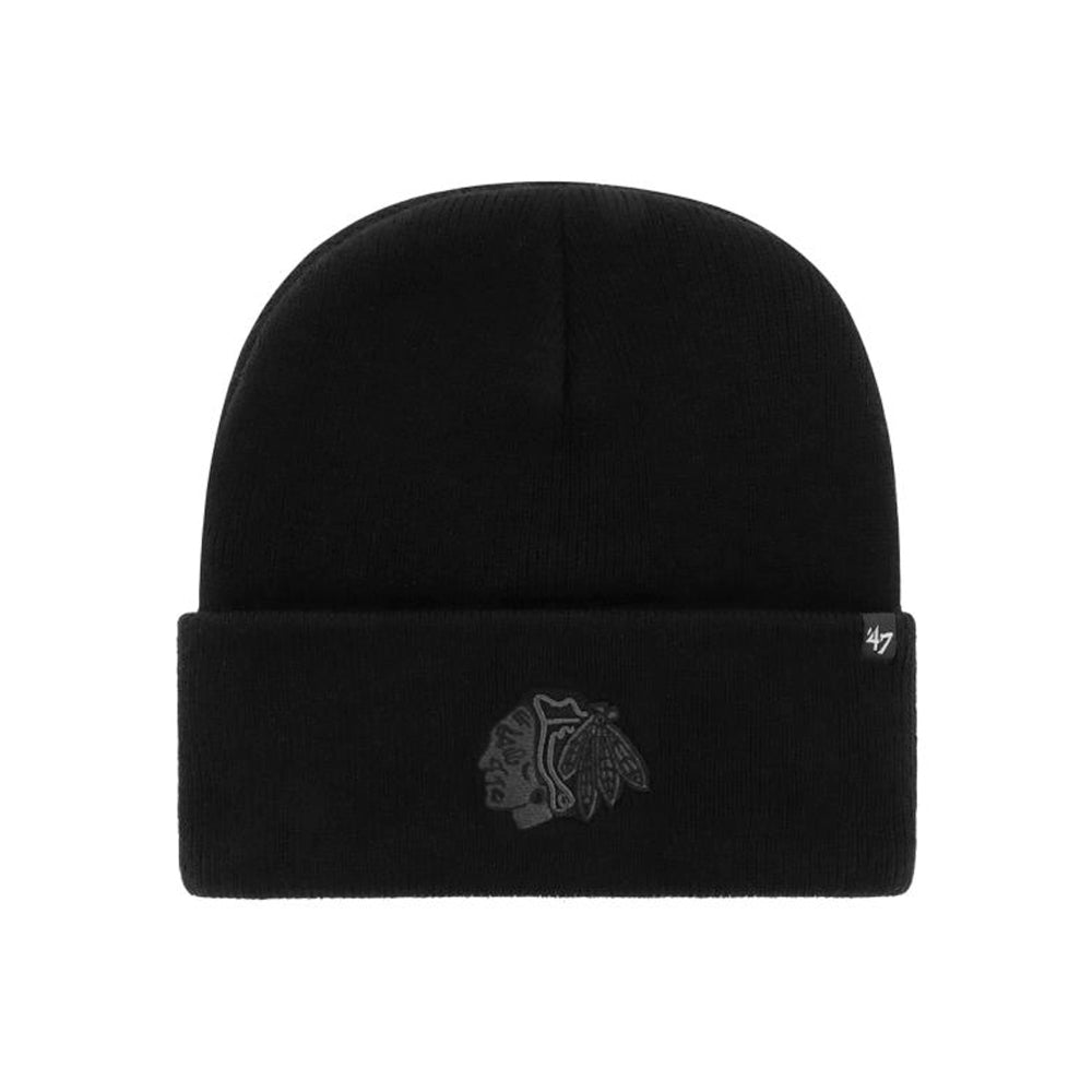 47 Brand - Chicago Blackhawks Cuff Knit Haymaker - Beanie - Black/Black