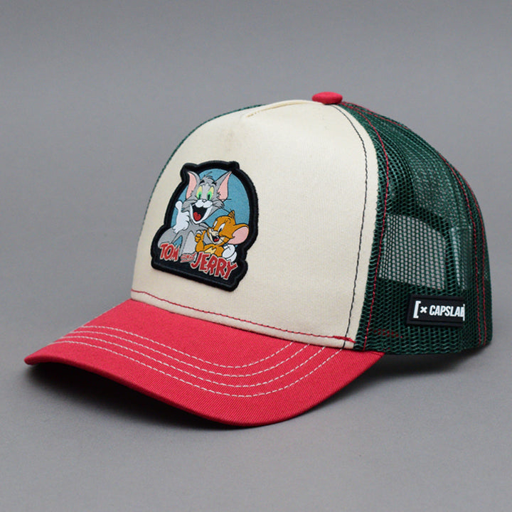 Capslab - Tom and Jerry - Trucker/Snapback - Beige/Olive/Red