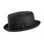 Jaxon & James - Toyo Braided Pork Pie Hat - Straw Hat - Black