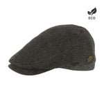 MJM Hats - Jordan - Sixpence/Flat Cap - Anthracite Herringbone