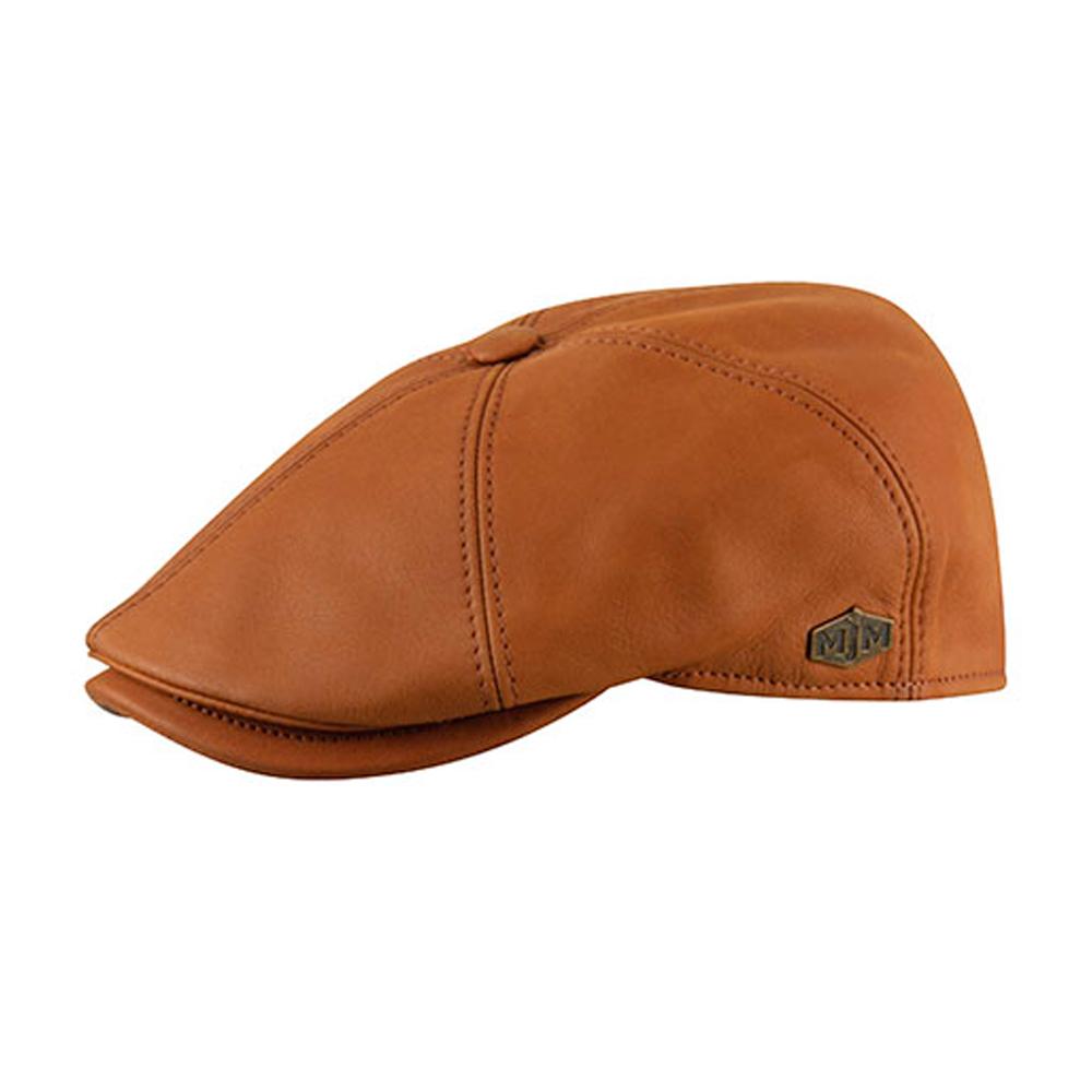 MJM Hats - Rebel Nappa Wax - Sixpence/Flat Cap - Cognac