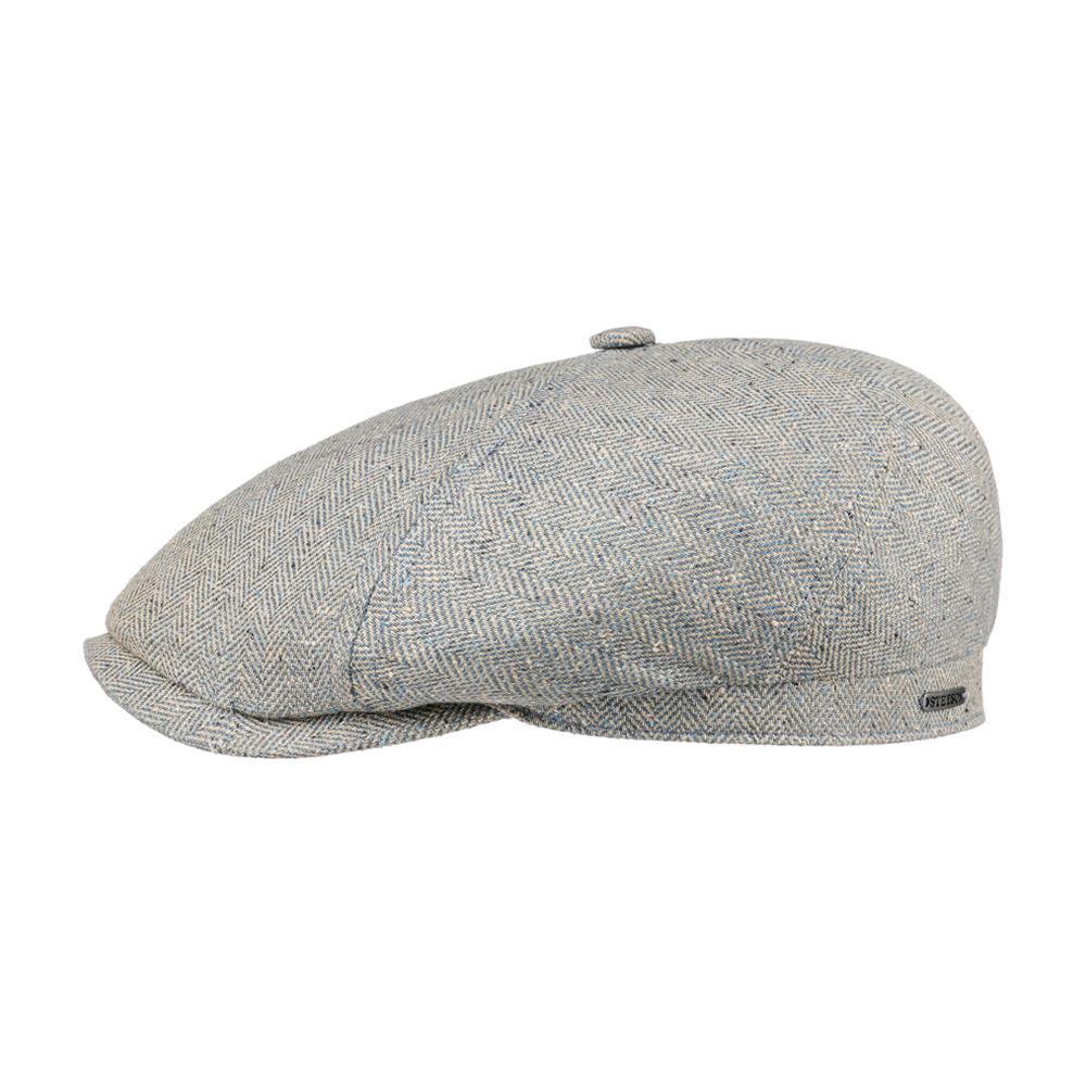 Stetson - Hayton Herringbone 6 Panel - Sixpence/Flat Cap - Beige/Blue