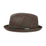 Stetson - Player Cotton Check - Fedora Hat - Grey