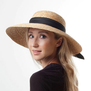Sur La Tete - Milan Boater Sun Hat - Straw Hat - Nature