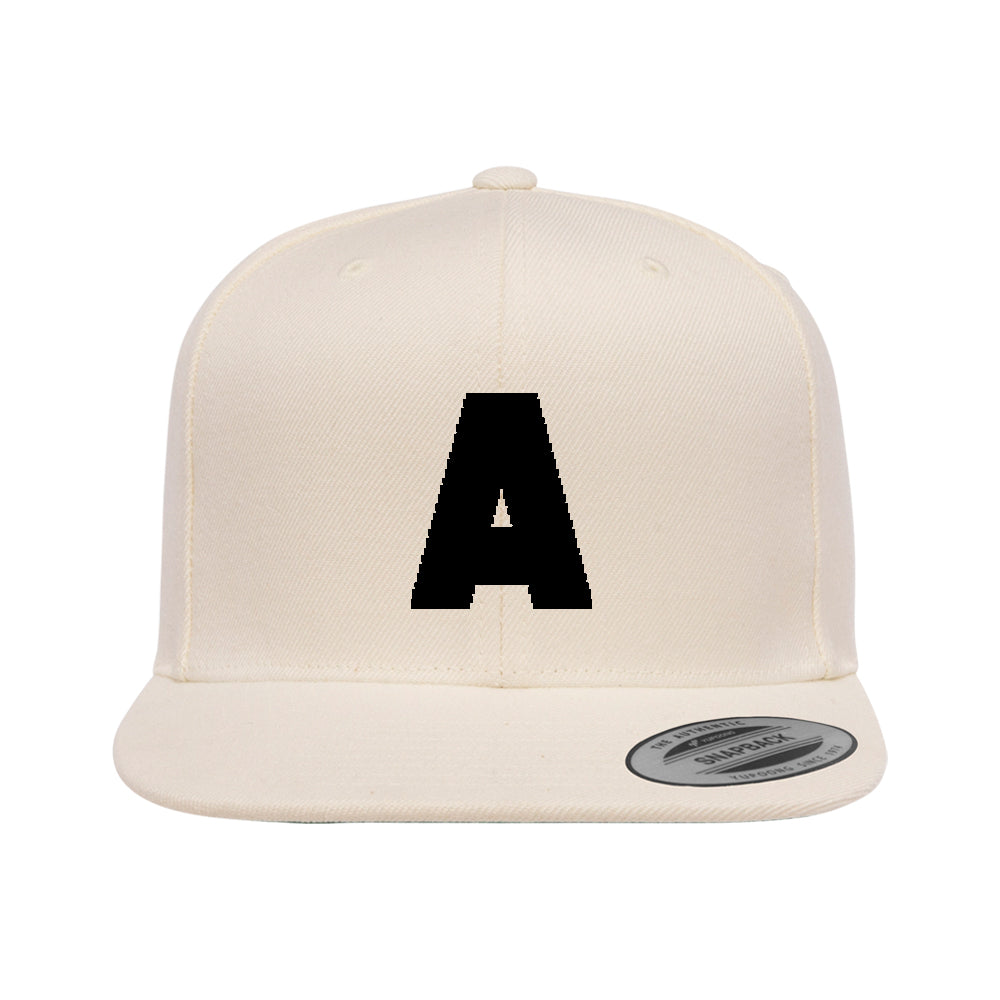 Yupoong - Text/Letter Cap A to Z - Natural (Guide below)