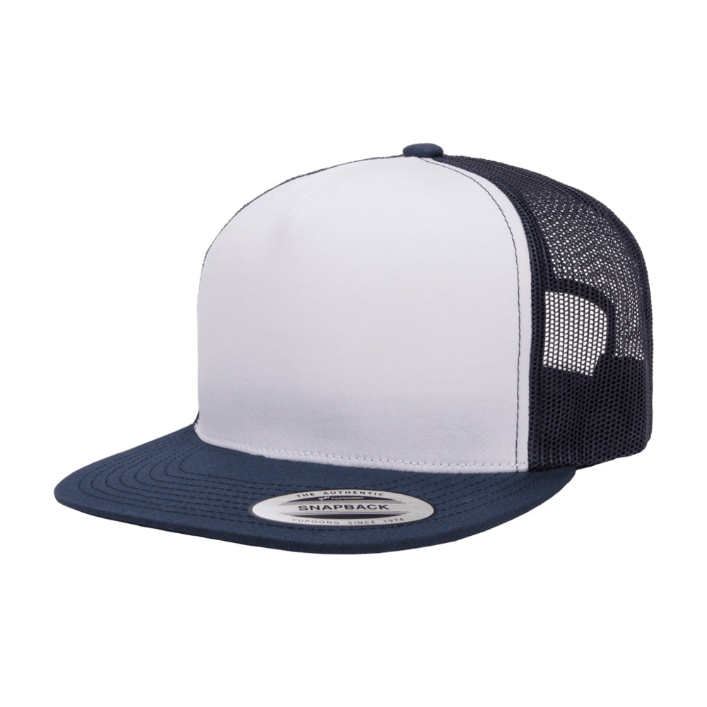 Flexfit Yupoong Trucker Snapback 6006 Navy White Blå Hvid